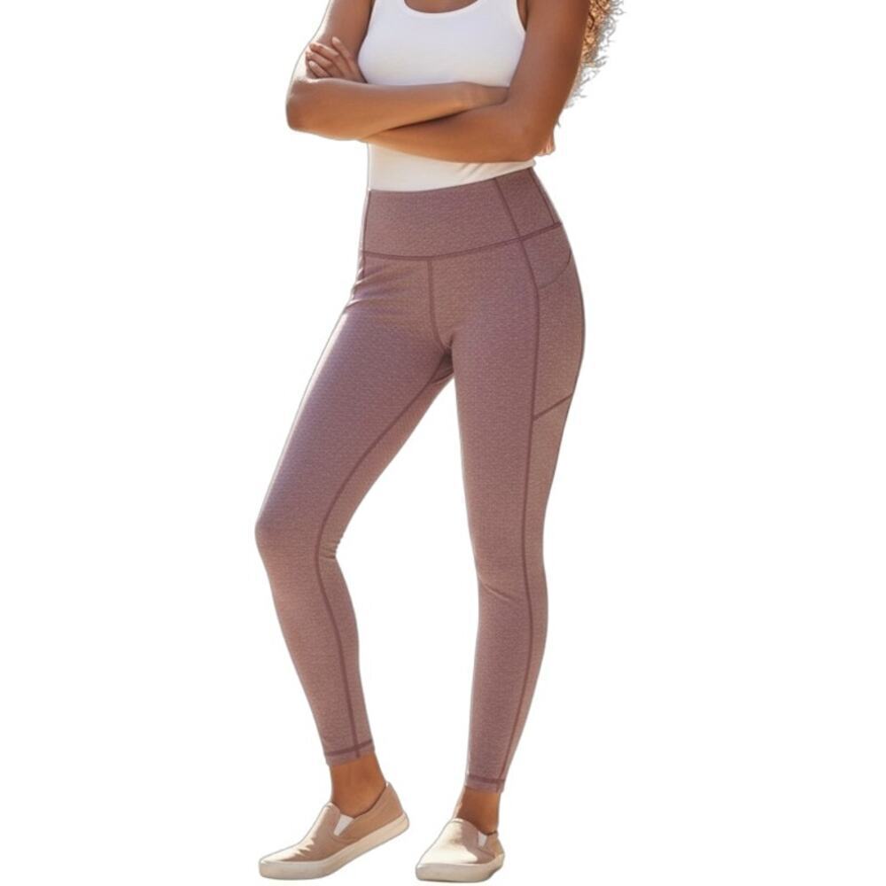 Danskin Women's Active Leggings S High Waist Space Dye Purple Ankle Athletic